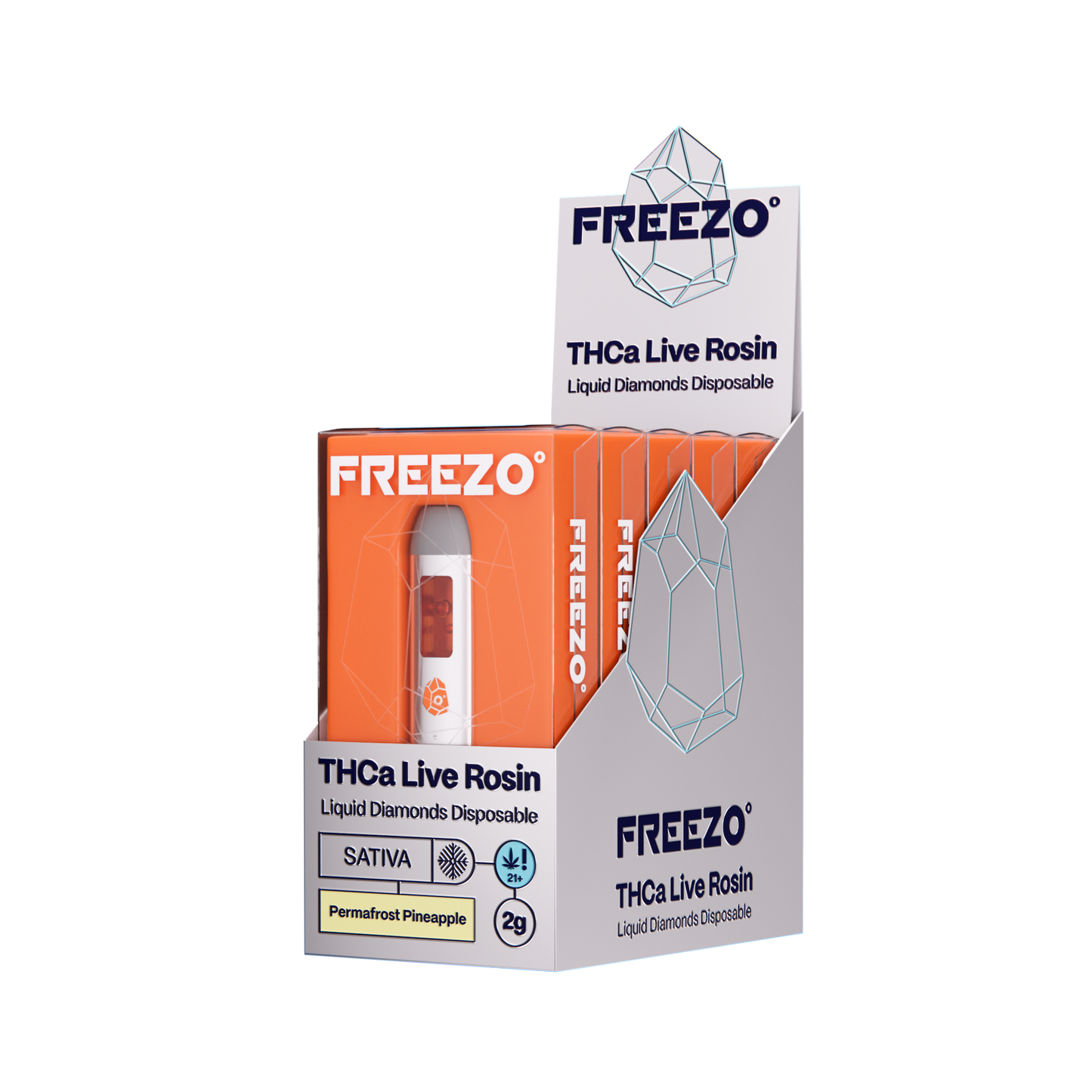 Freezo THCa Live Rosin Disposable 2G (5ct) - Permafrost Pineapple