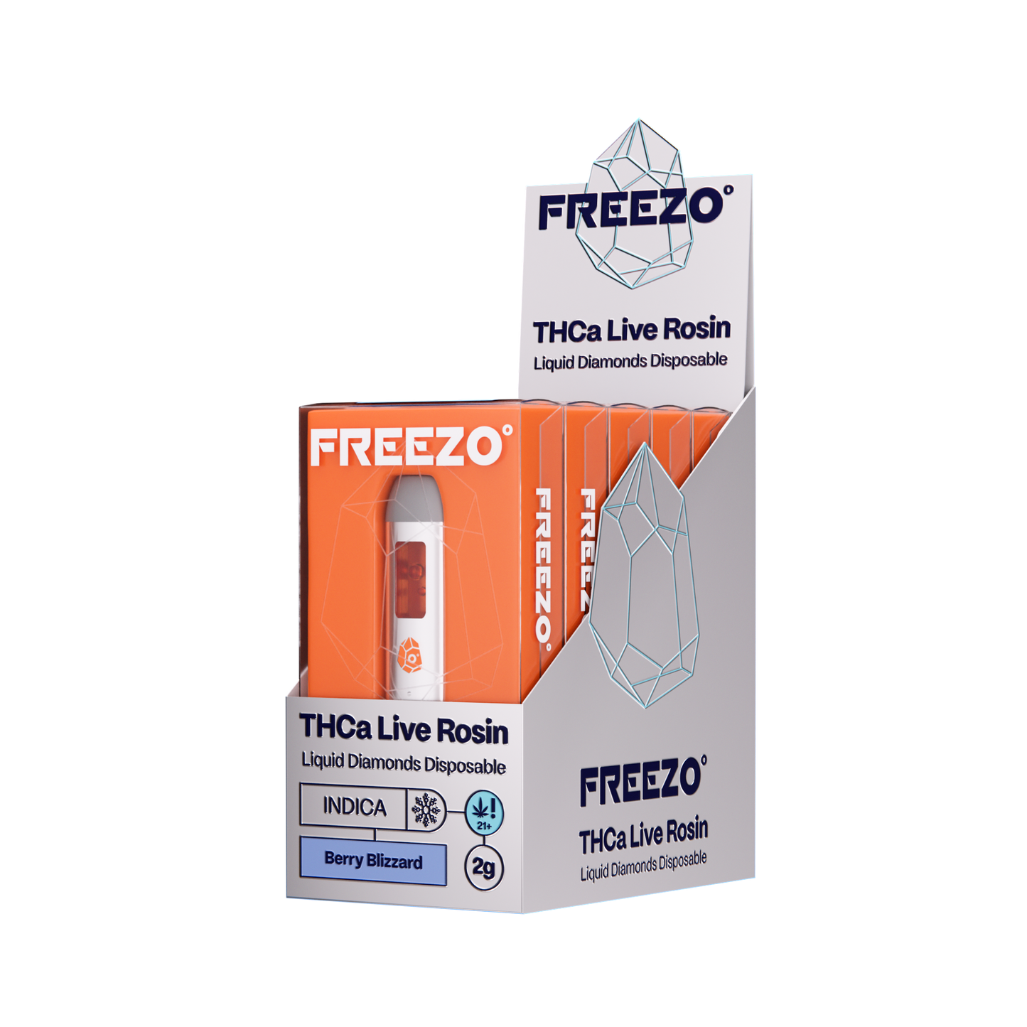 Freezo THCa Live Rosin Disposable 2G (5ct) - Berry Blizzard