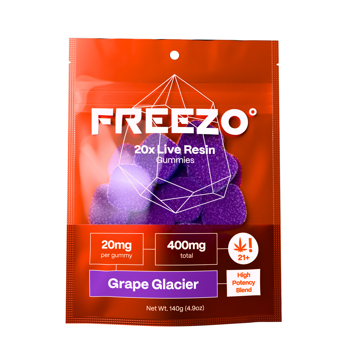 Freezo Live Resin Gummies 400mg (20ct) - Grape Glacier
