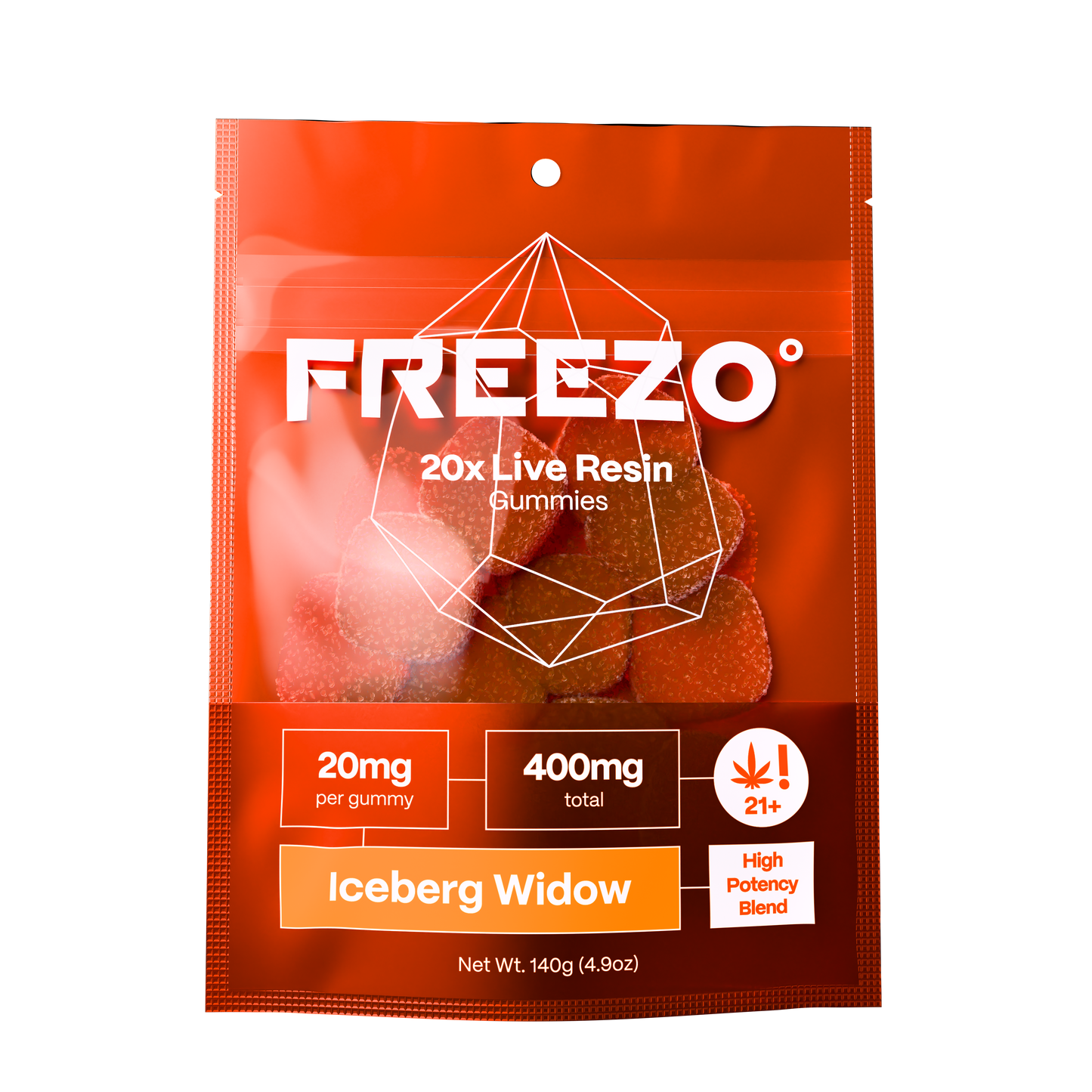Freezo Live Resin Gummies 400mg (20ct) - Iceberg Widow
