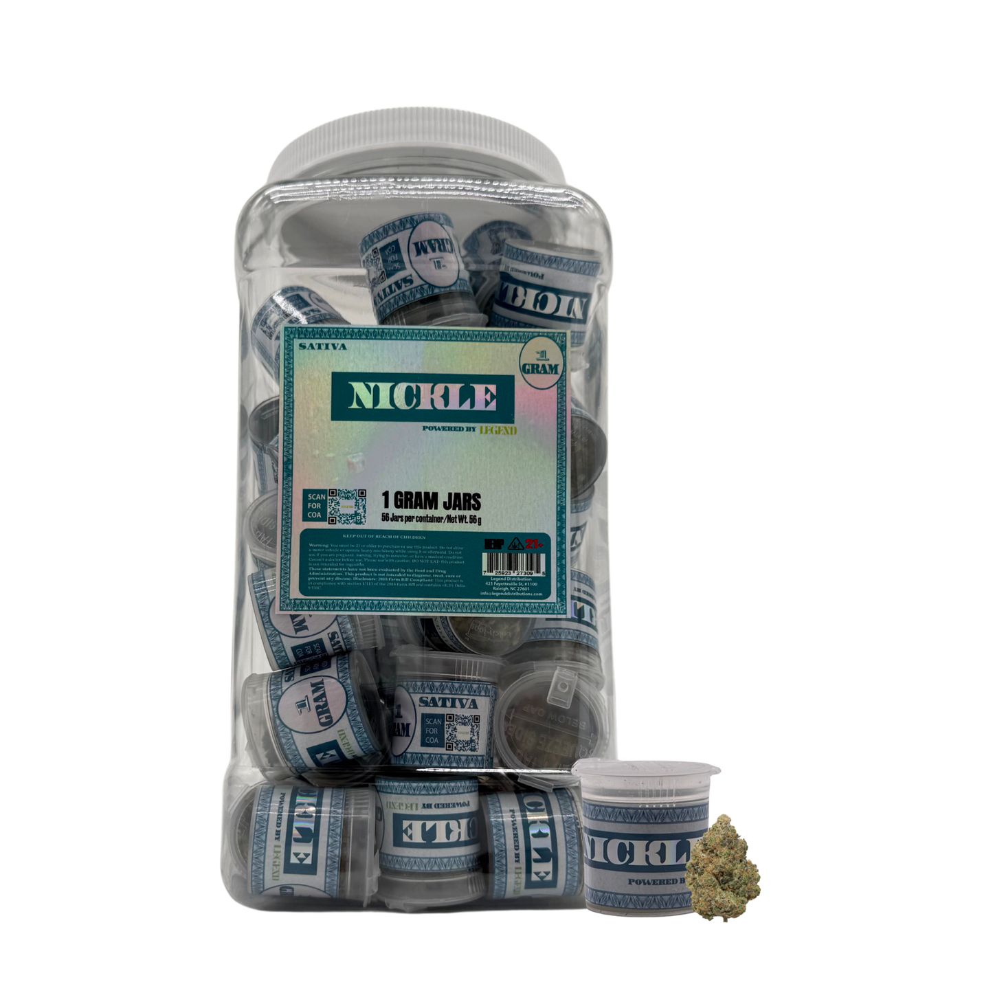 Nickle 1 gram Pop Top - 56 ct box - Sativa