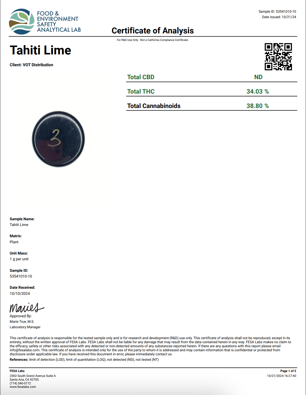 ATreez - 56ct 1 gram THCa Flower - Tahiti Lime (S)