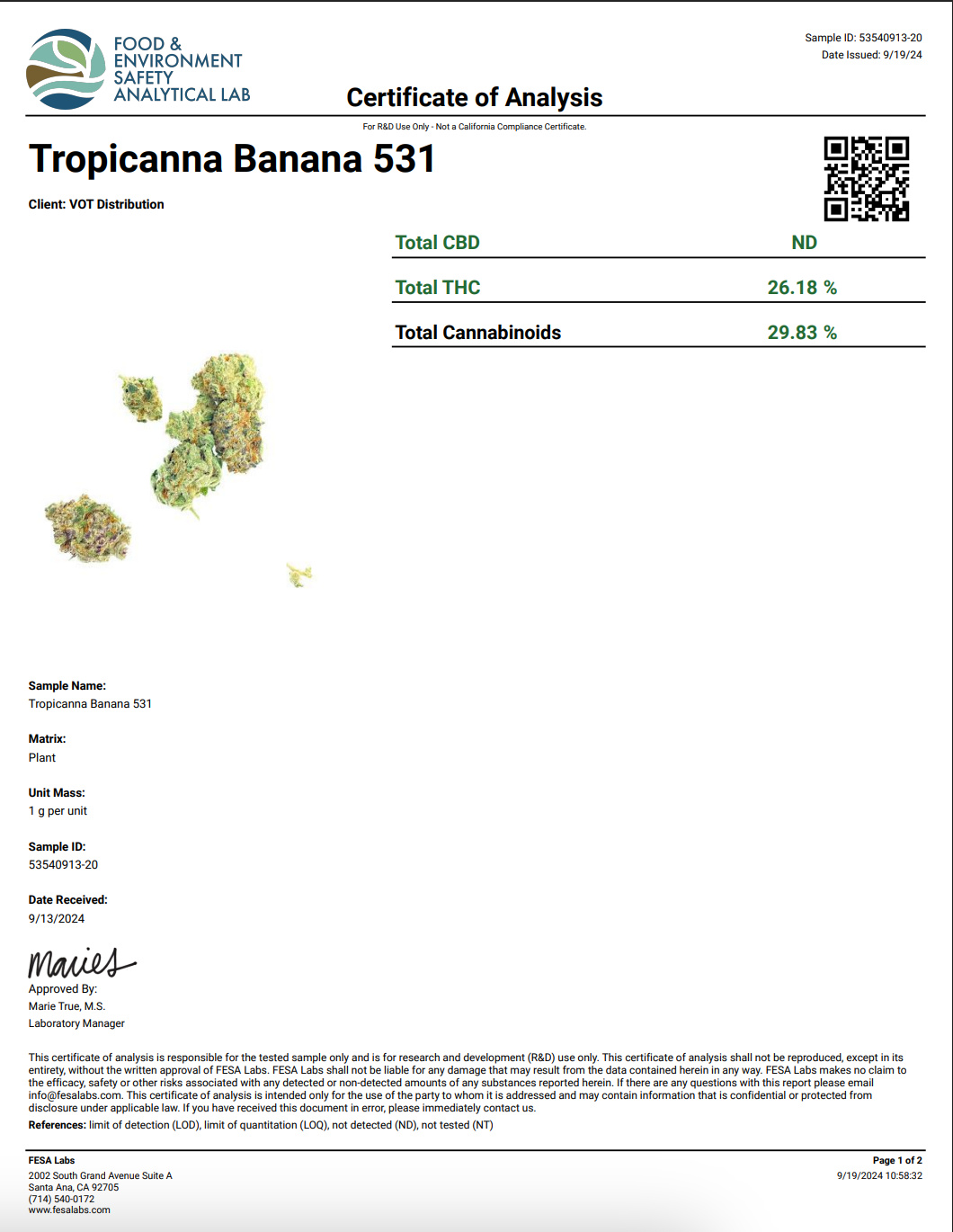 ATreez - 56ct 1 gram THCa Flower - Tropical Banana (I)