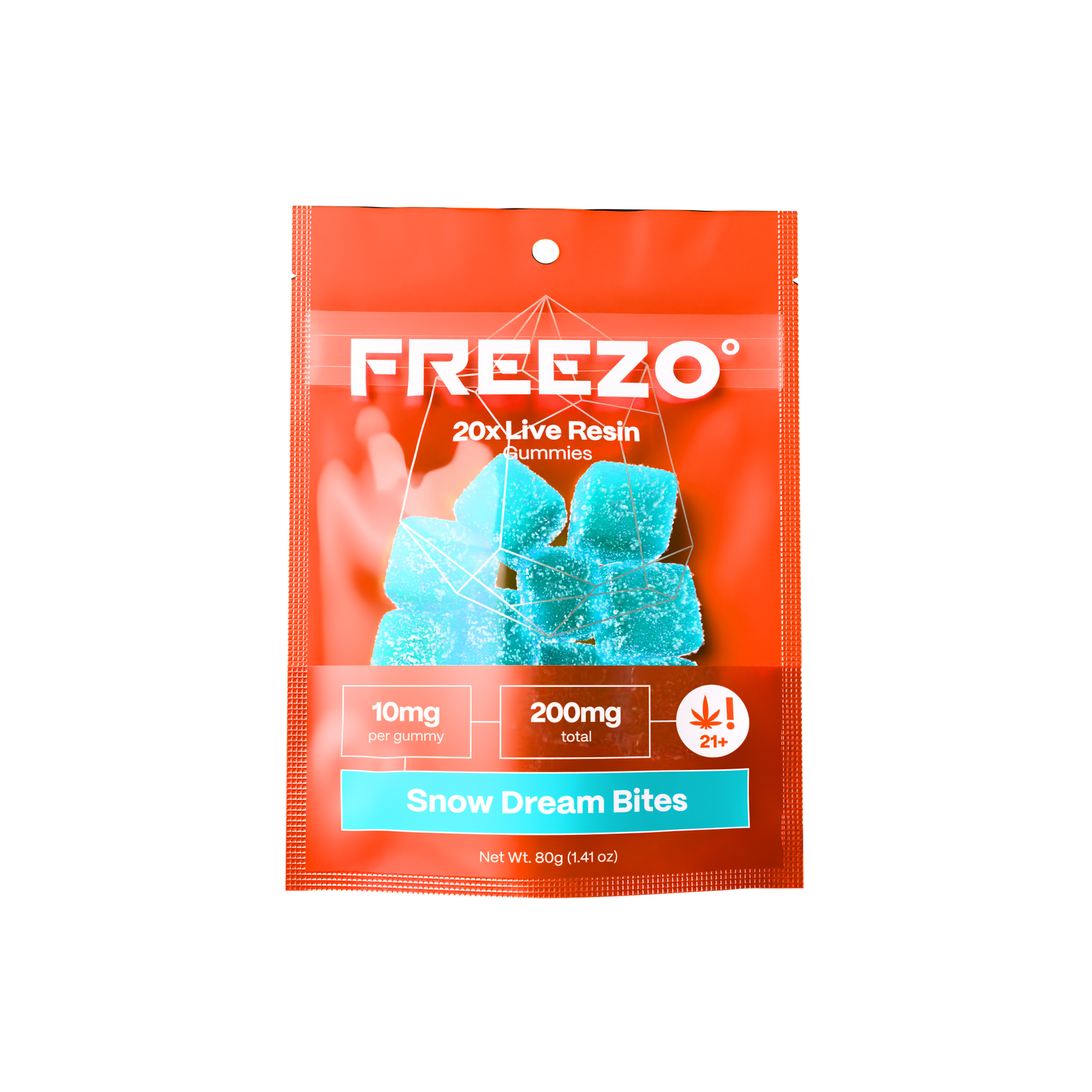 Freezo Live Resin Gummies 200mg (20ct) - Snow Dream Bites (Sativa)