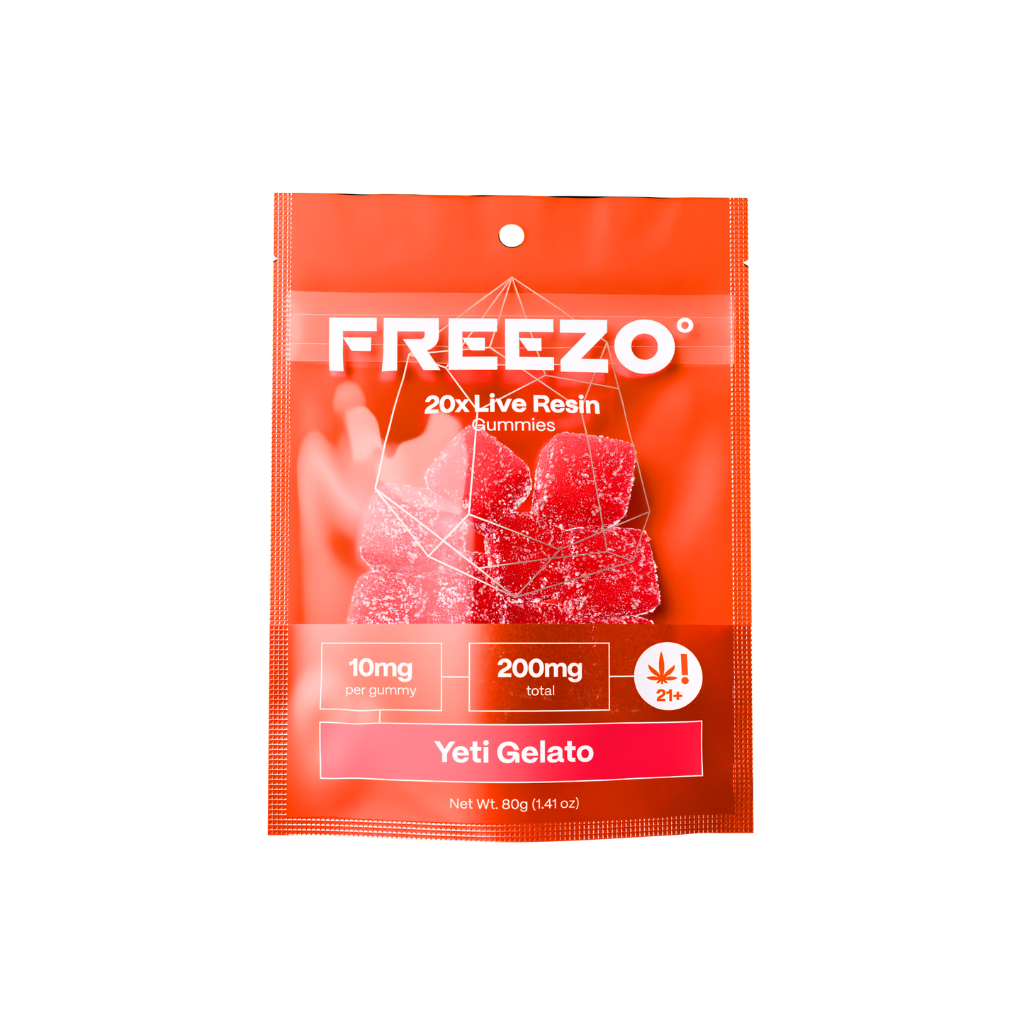 Freezo Live Resin Gummies 200mg (20ct) - Yeti Gelato (Hybrid)