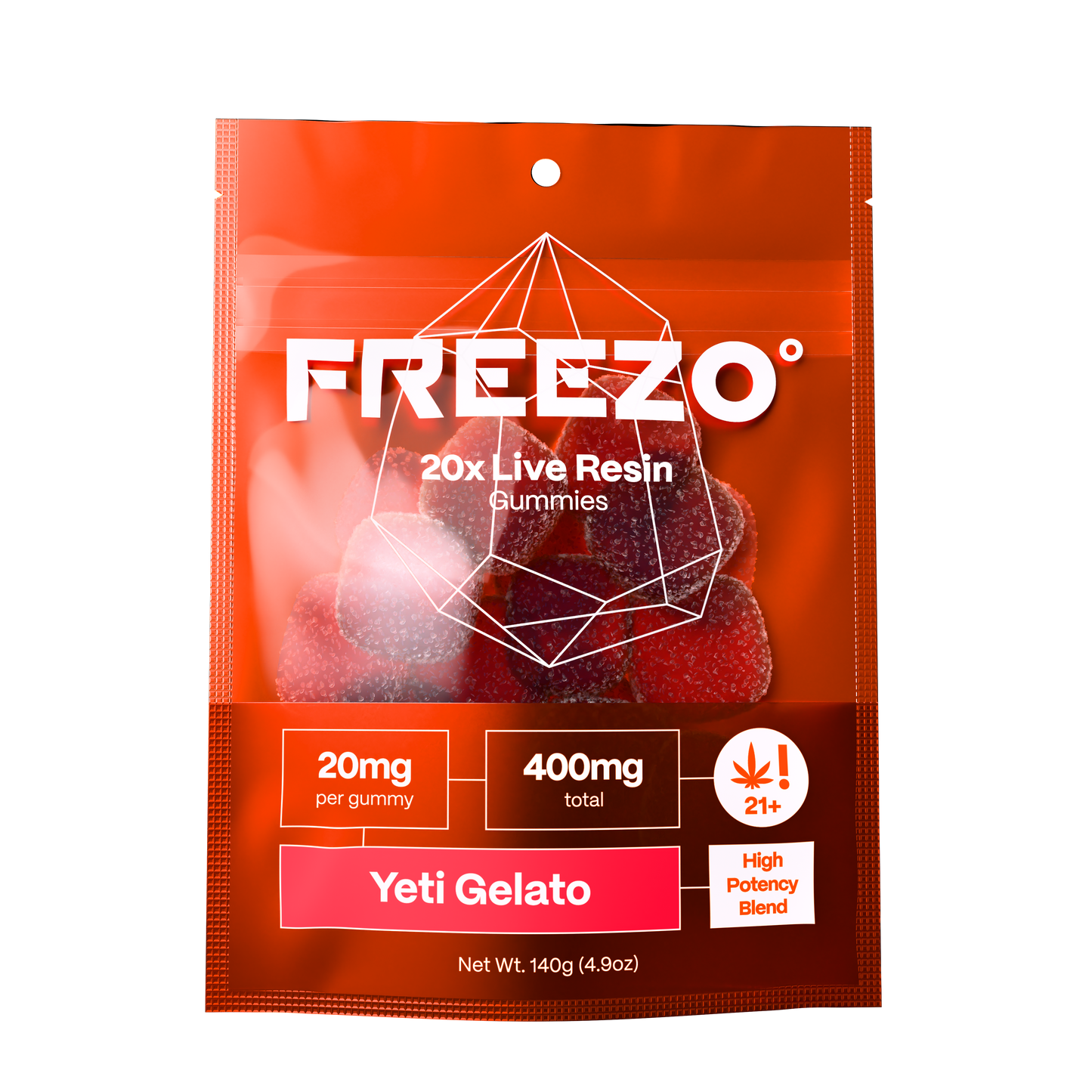 Freezo Live Resin Gummies 400mg (20ct) - Yeti Gelato