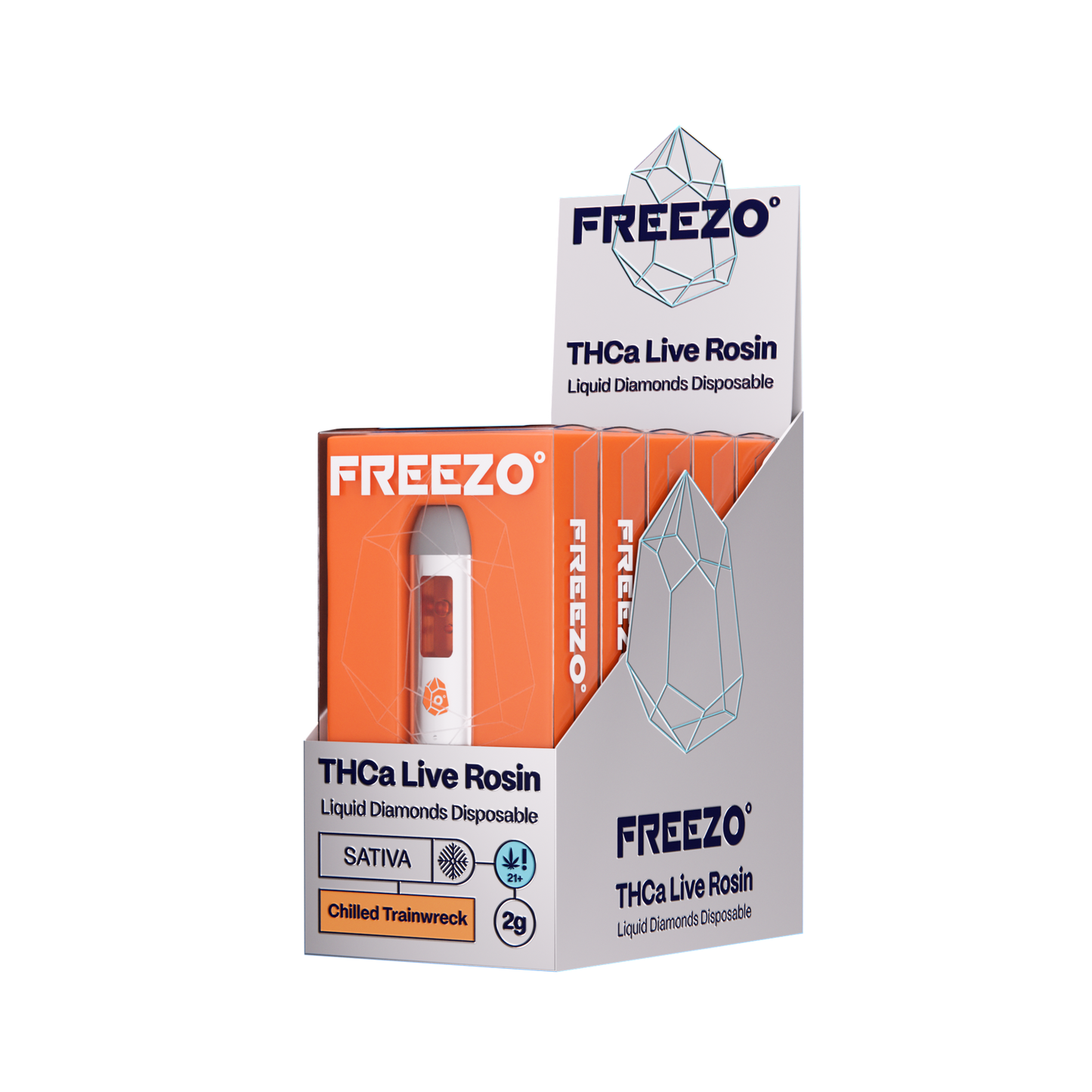 Freezo THCa Live Rosin Disposable 2G (5ct) - Chilled Trainwreck