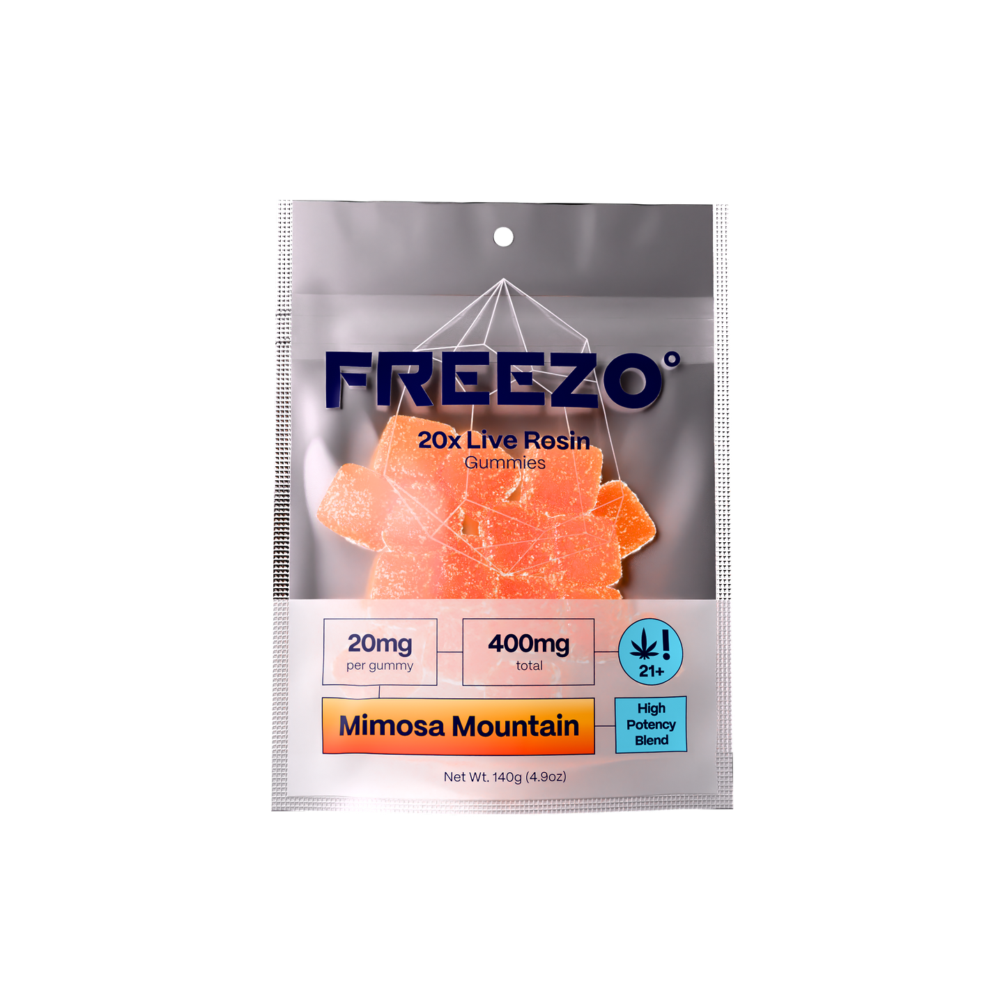 Freezo Live Rosin Gummies 400mg (20ct) - Mimosa Mountain (Hybrid)