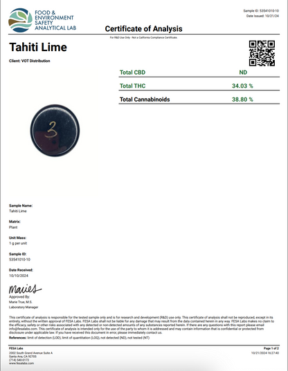 ATreez - 56ct 1 gram THCa Flower - Tahiti Lime (S)