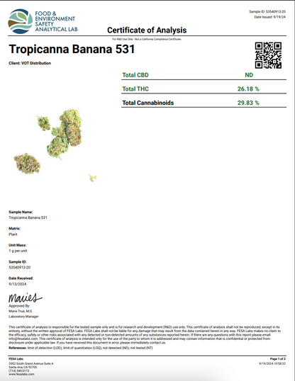 ATreez - 56ct 1 gram THCa Flower - Tropical Banana (I)