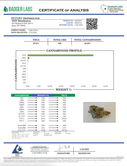 Freezo THCa Flower 16g - Apple Fritter
